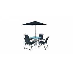 Deon Table & 4 Chairs With Umbrella