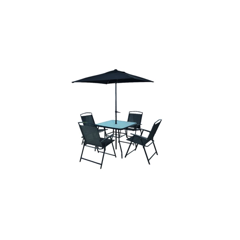 Deon Table & 4 Chairs With Umbrella