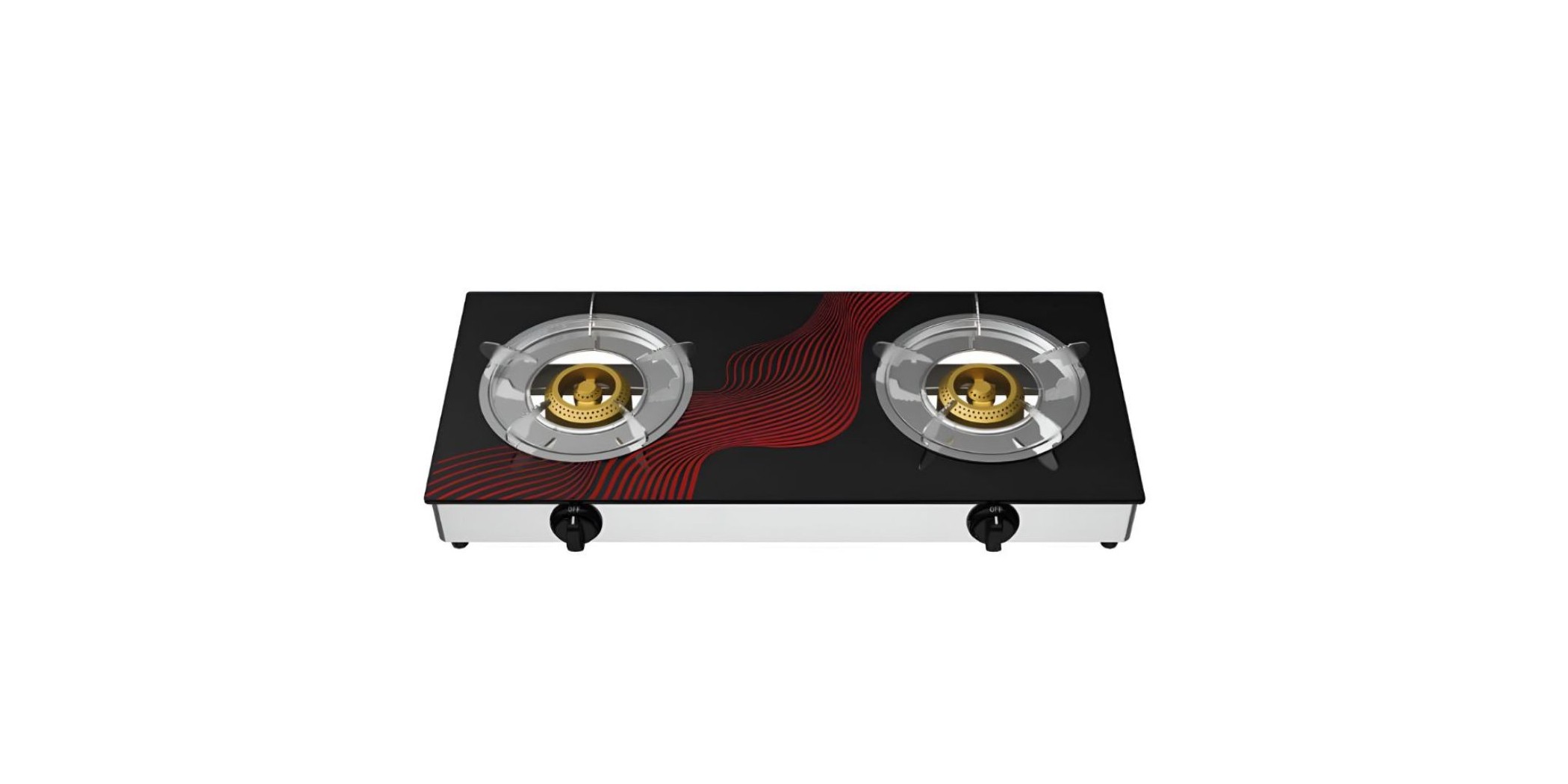 Flamingo FL420GC-Design 2- 2 Burner Glass Top Gas Stove "O"