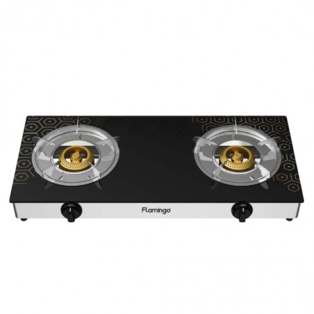 Flamingo FL420GC-Design 1 - 2 Burner Glass Top Gas Stove "O"