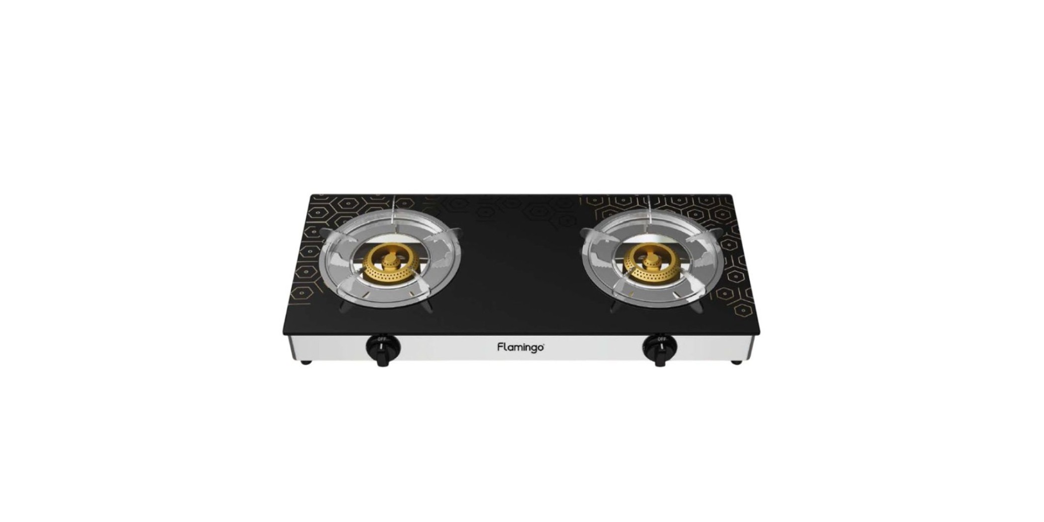 Flamingo FL420GC-Design 1 - 2 Burner Glass Top Gas Stove "O"