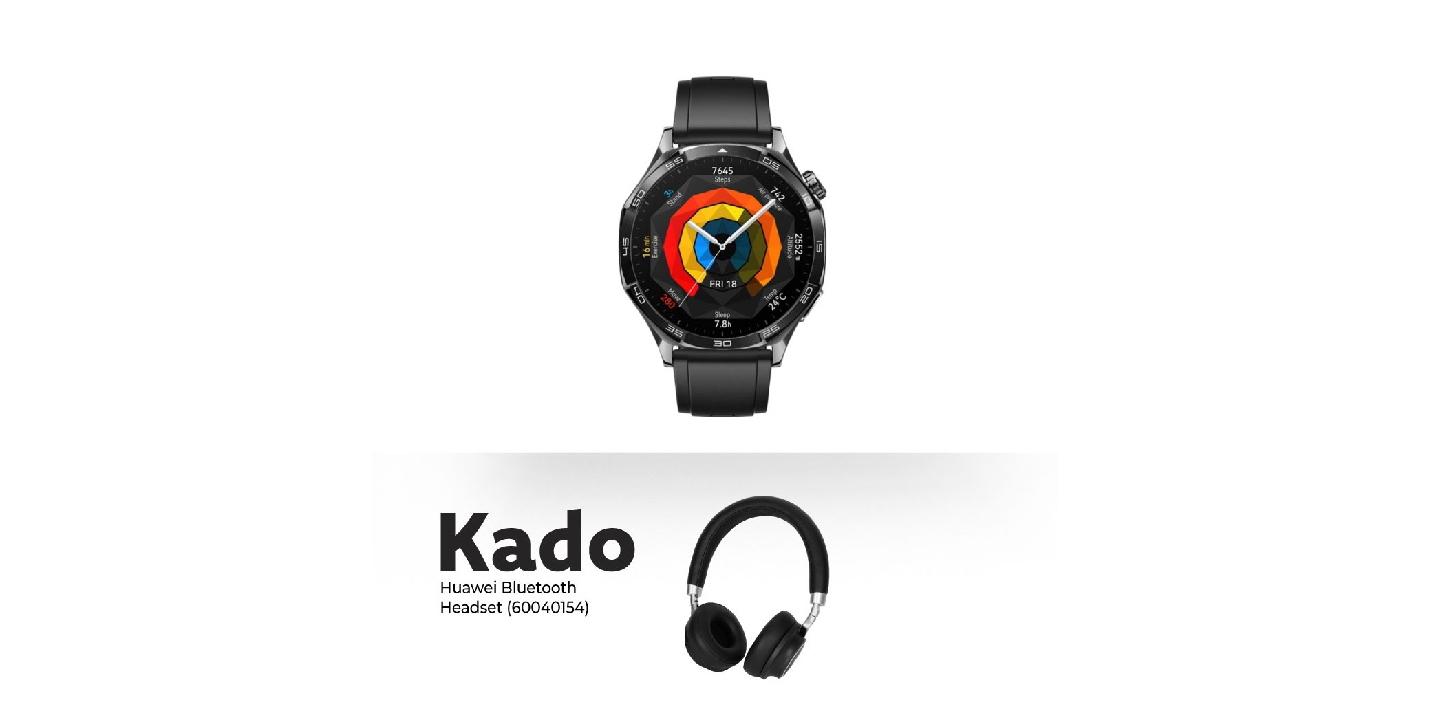 Huawei Watch GT 5 Black 46mm & Free Huawei Bluetooth Headset