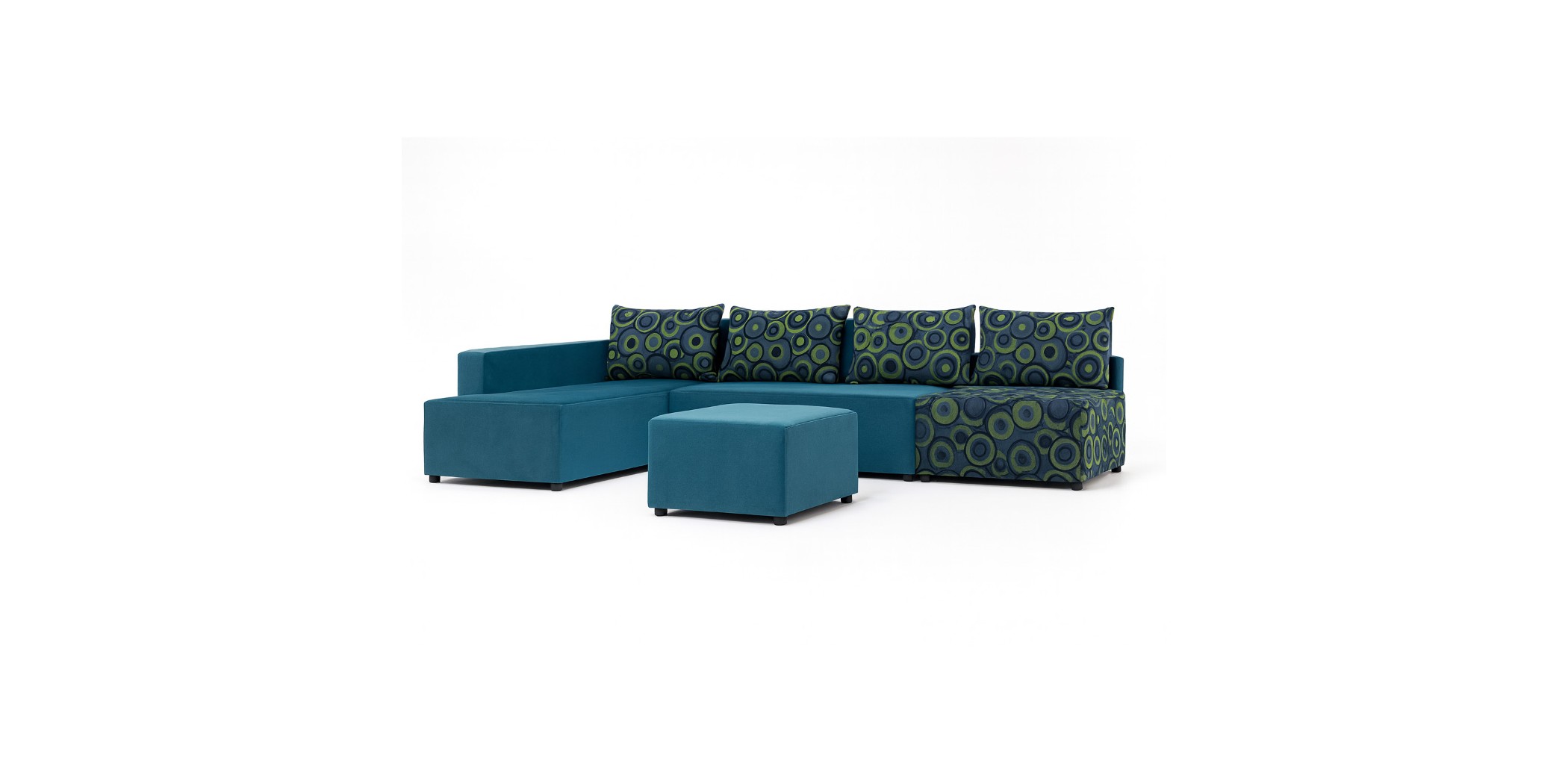 Tola Corner LHF Chaise+2S Armless+Otto Fabric Blue