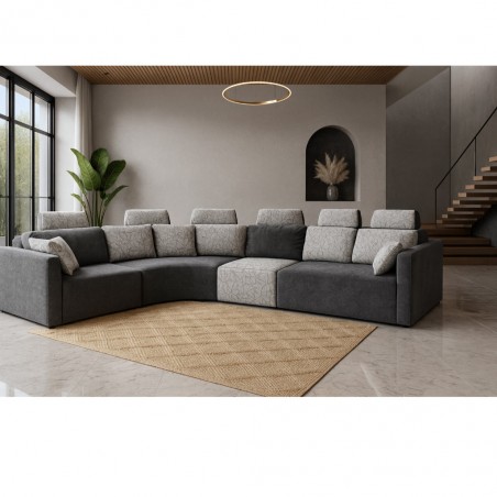 Picasso Corner Fabric Pewter