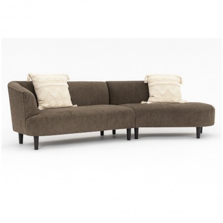 Andes 2 Seater W/Chaise Unit Grey/Brown Col