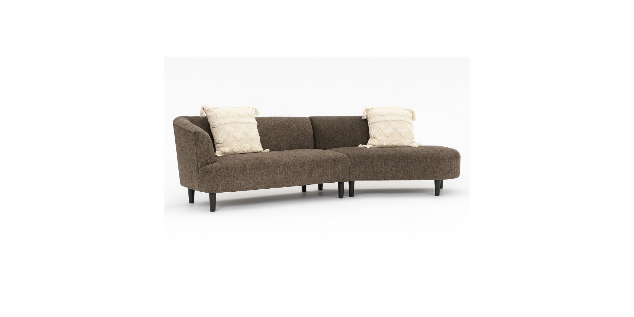 Andes 2 Seater W/Chaise Unit Grey/Brown Col