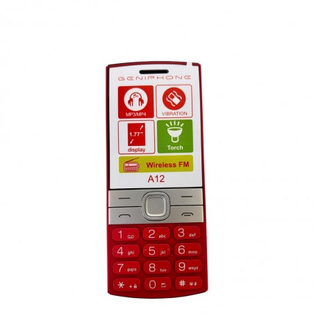 GENIPHONE A12 RED DUAL SIM