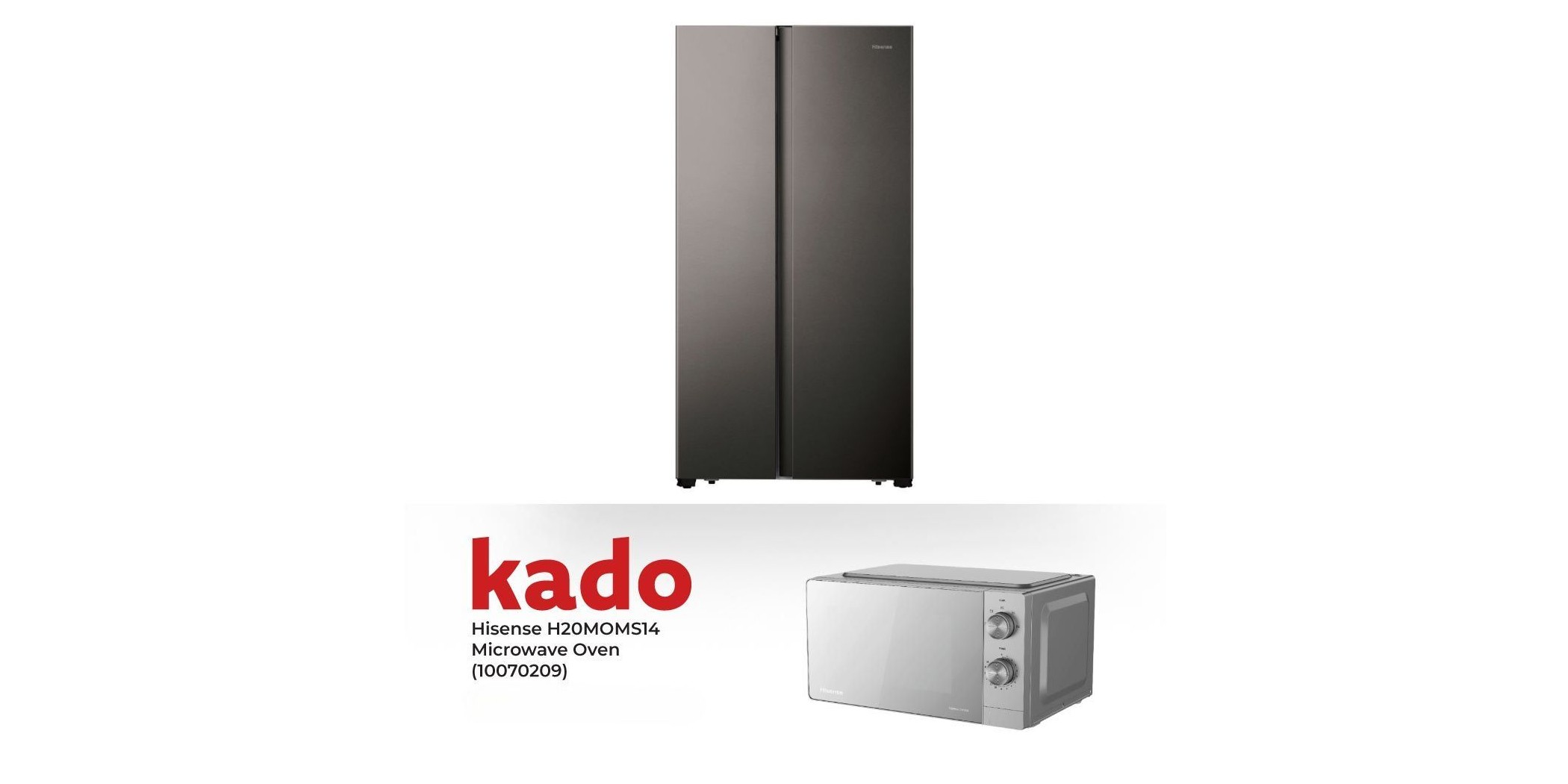 Hisense RS677N4FSF Refrigerator & Free Hisense H20MOMS14 Microwave Oven