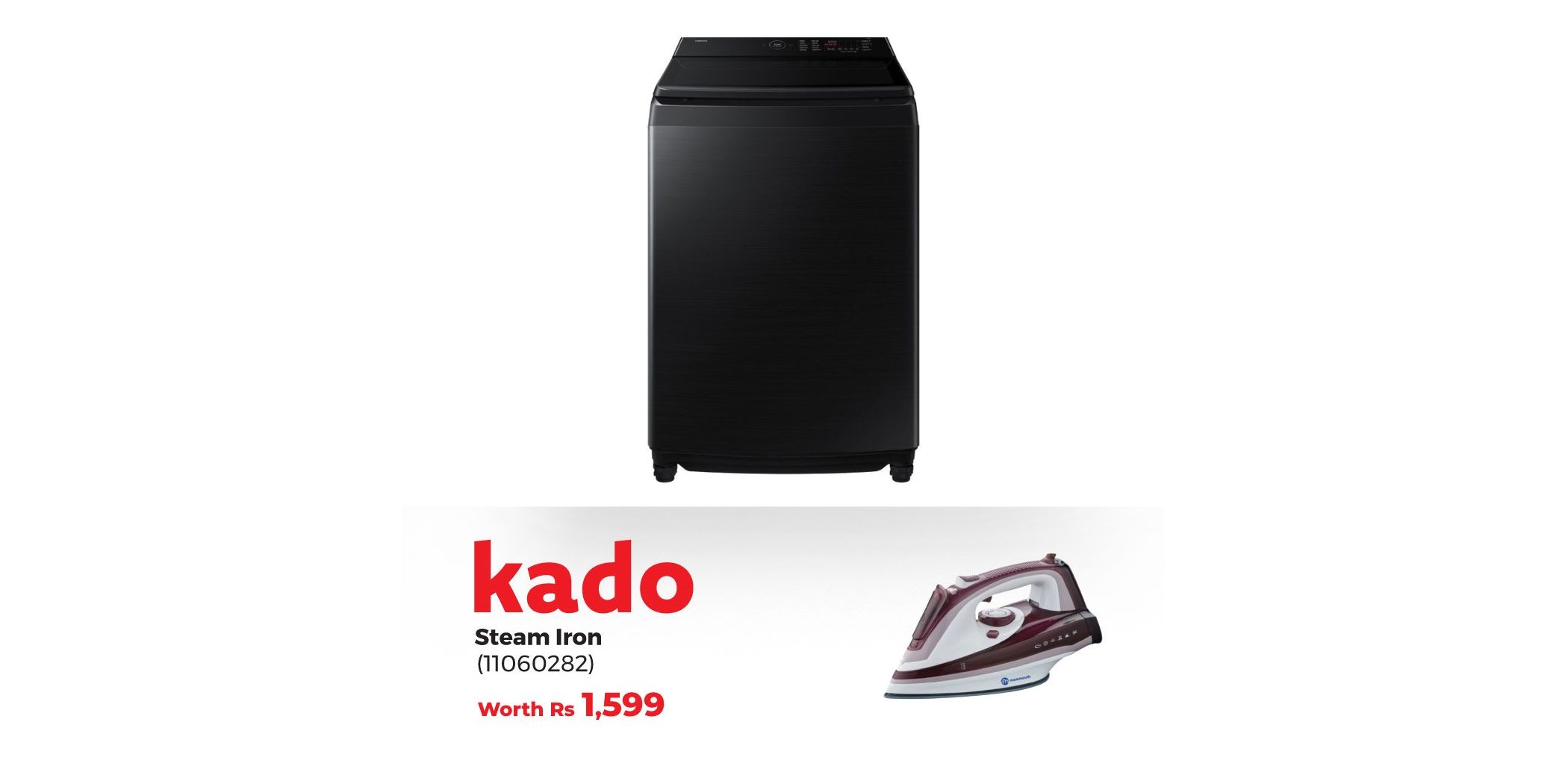 Samsung WA80F19S8BNQ Washing Machine & Free Mammouth MIR-248 Auto Shut Off Steam Iron