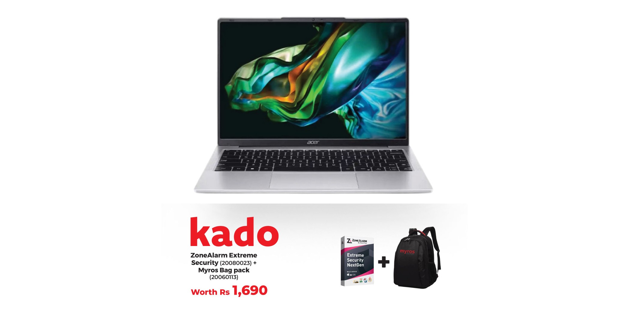 Acer Aspire Lite 14 AAL14-31P-C3LL Pure Silver & Free ZoneAlarm Extreme Security + Myros Backpack