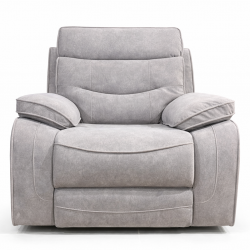 Burlington Recliner 1Str Fabric Leather Light Grey