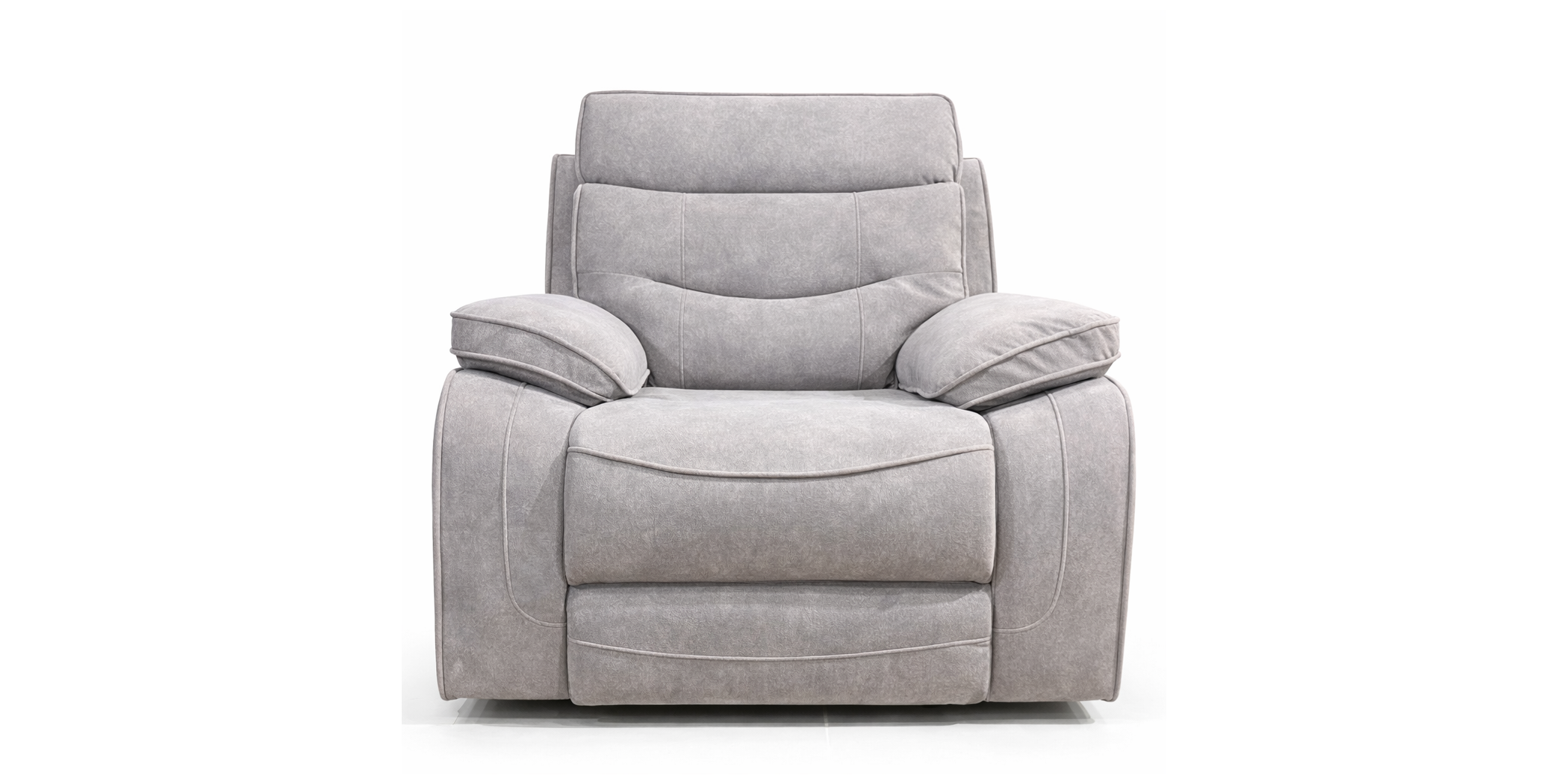 Burlington Recliner 1Str Fabric Leather Light Grey