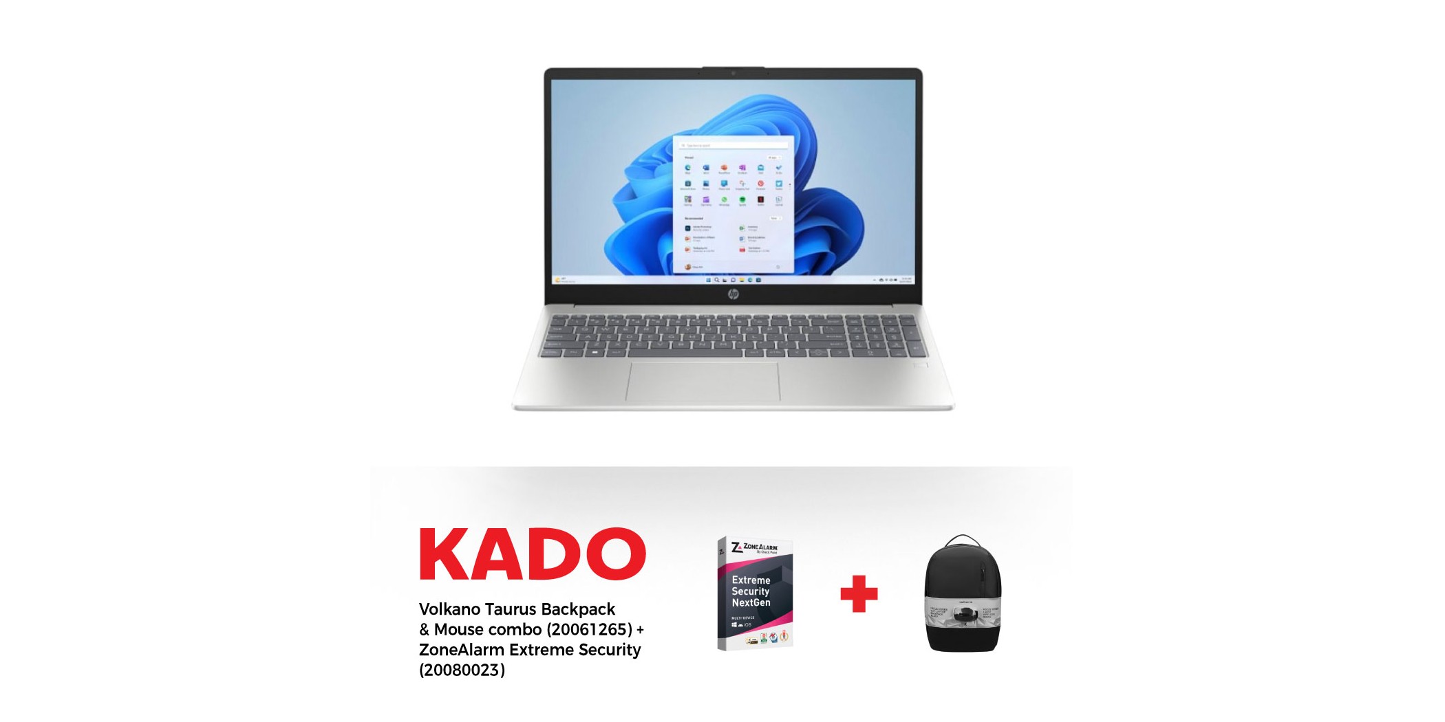 HP Laptop 15  Natural Silver Ultra 7 & Free Volkano Backpack & Mouse combo + ZoneAlarm Extreme Security