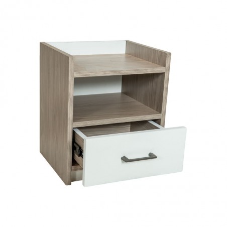 Latonia Night Table Gouache & White