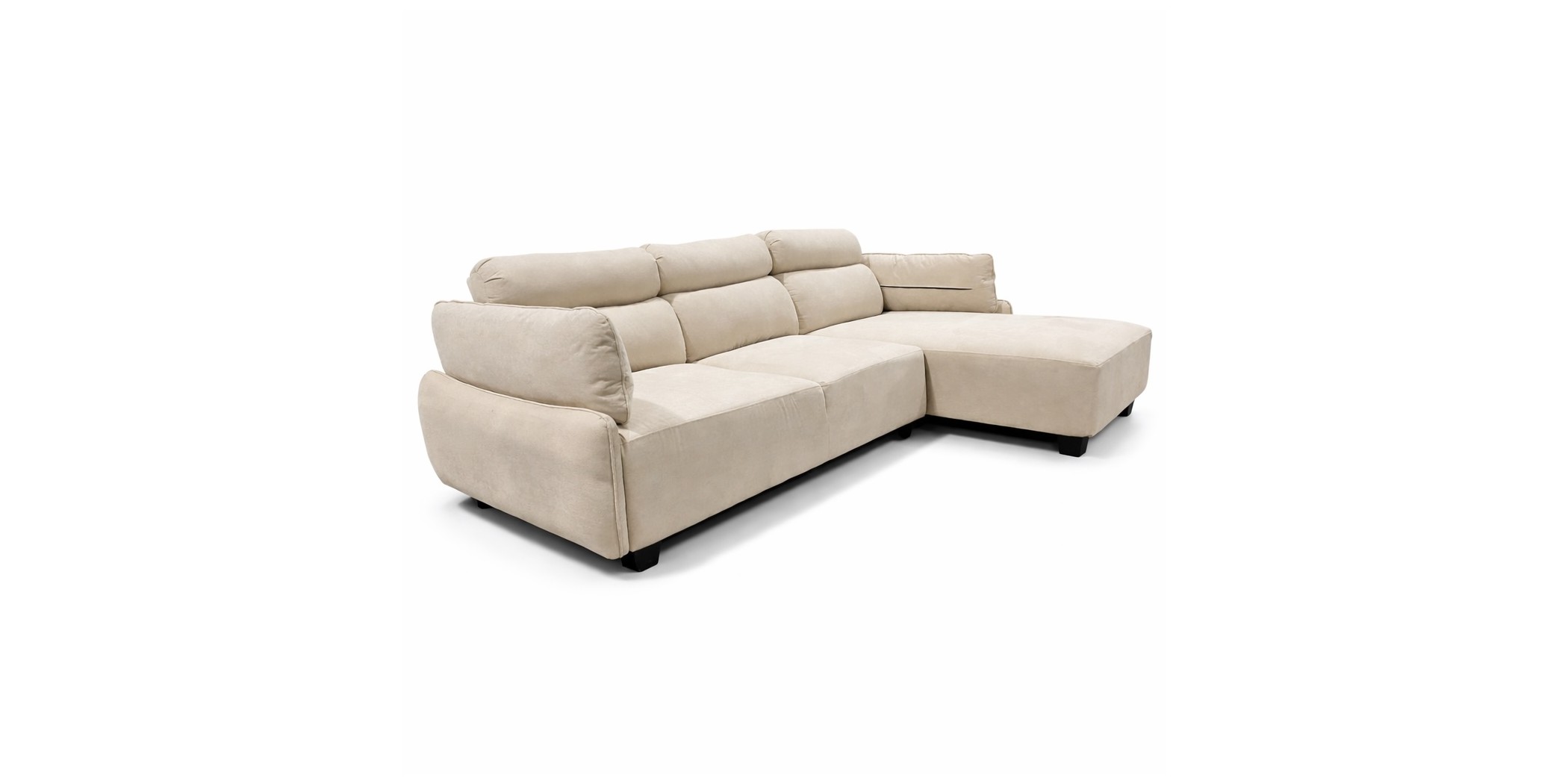 Comfy Corner RHF Chaise + LHF 2Str Fabric Beige