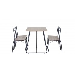 Ophrizio Table & 4 Chairs In Melamine White