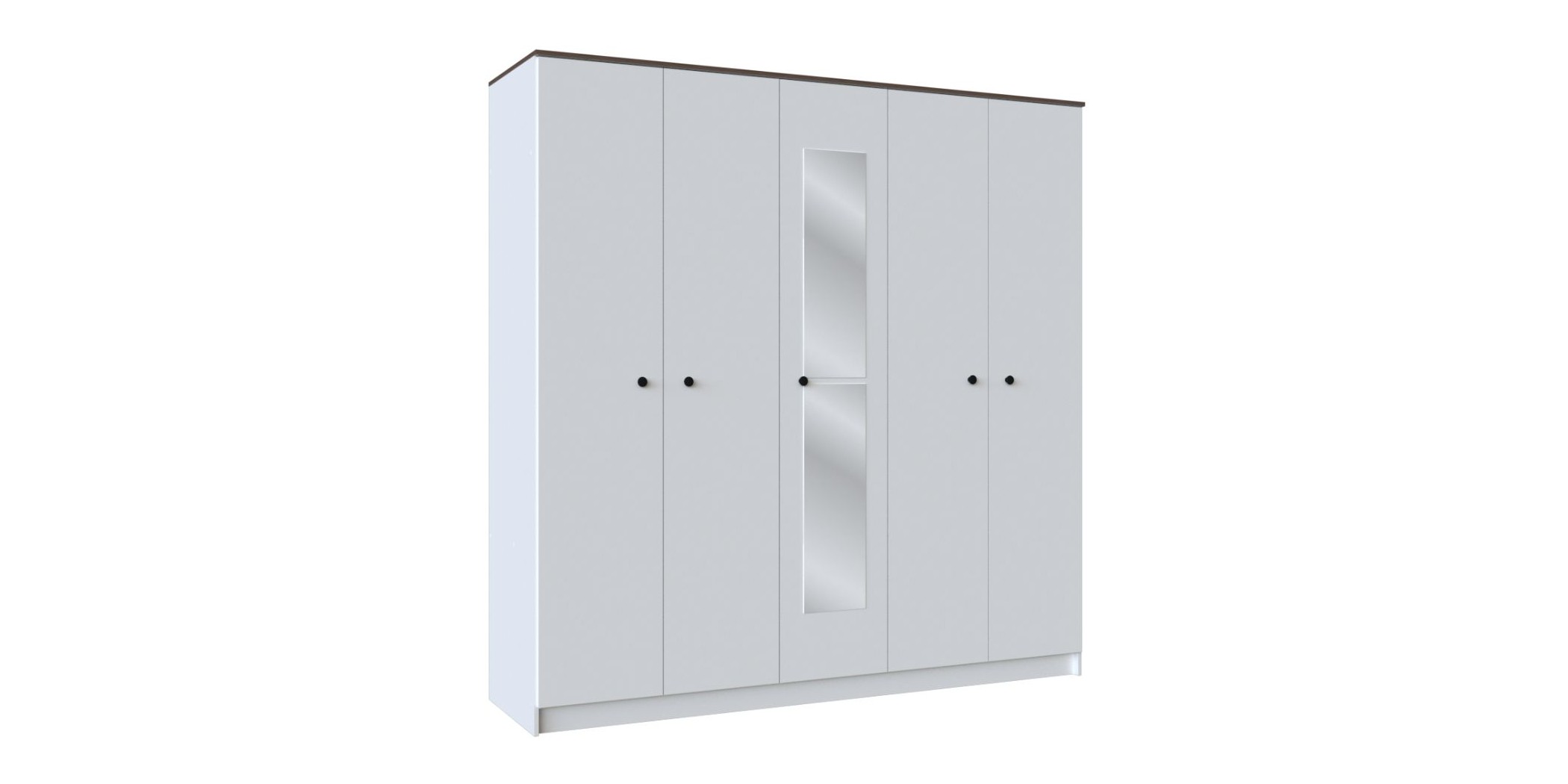 Pera Wardrobe 5 Doors White/L. Oak