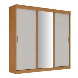 Saion Wardrobe 3Drs & 3 Drawers Almond & Off White