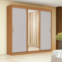 Saion Wardrobe 3Drs & 3 Drawers Almond & Off White