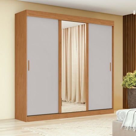 Saion Wardrobe 3Drs & 3 Drawers Almond & Off White