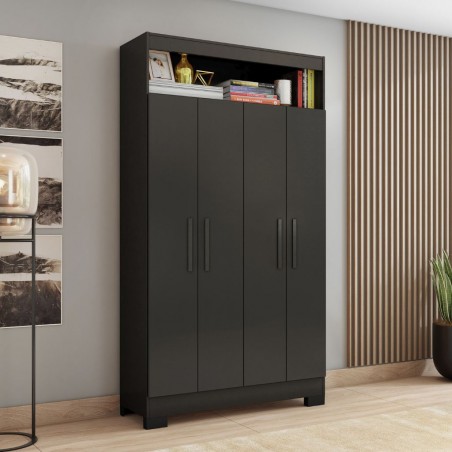 Izetta Wardrobe 4 Doors Black