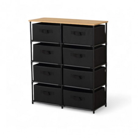 Mabel Storage Cabinet With Drawers In Melamine Oak