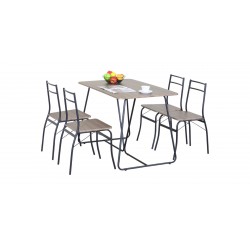 Ophrizio Table & 4 Chairs In Melamine White
