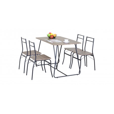 Ophrizio Table & 4 Chairs In Melamine White