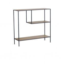 Glitch Console With Shelf In Melamine Oak