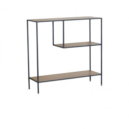 Glitch Console With Shelf In Melamine Oak