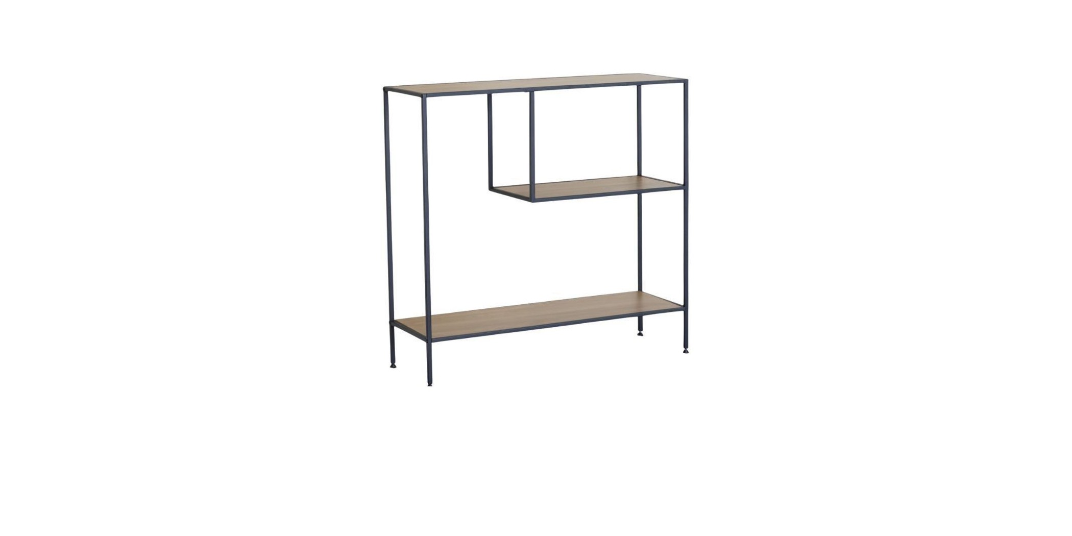 Glitch Console With Shelf In Melamine Oak