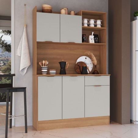 Emily Kitchen Cabinet 5 Doors 1 Drawers Honey & Arenas