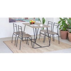 Ophrizio Table & 4 Chairs In Melamine White