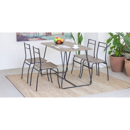Ophrizio Table & 4 Chairs In Melamine White