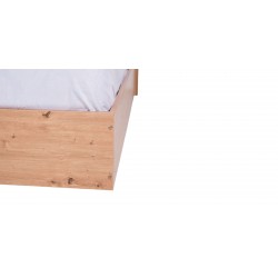 Neo Bed 150x190 cm MDF Red Oak and White
