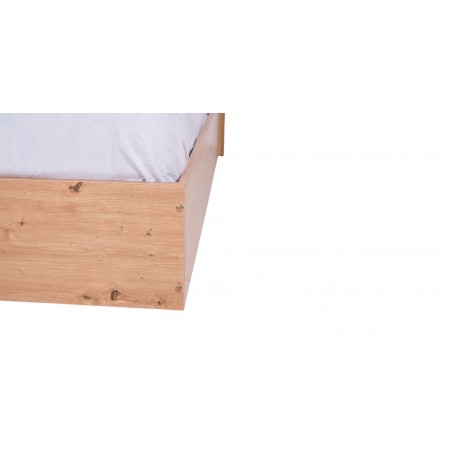 Neo Bed 150x190 cm MDF Red Oak and White