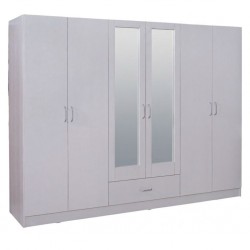 Grace Wardrobe 6 Doors MDF Ash Grey