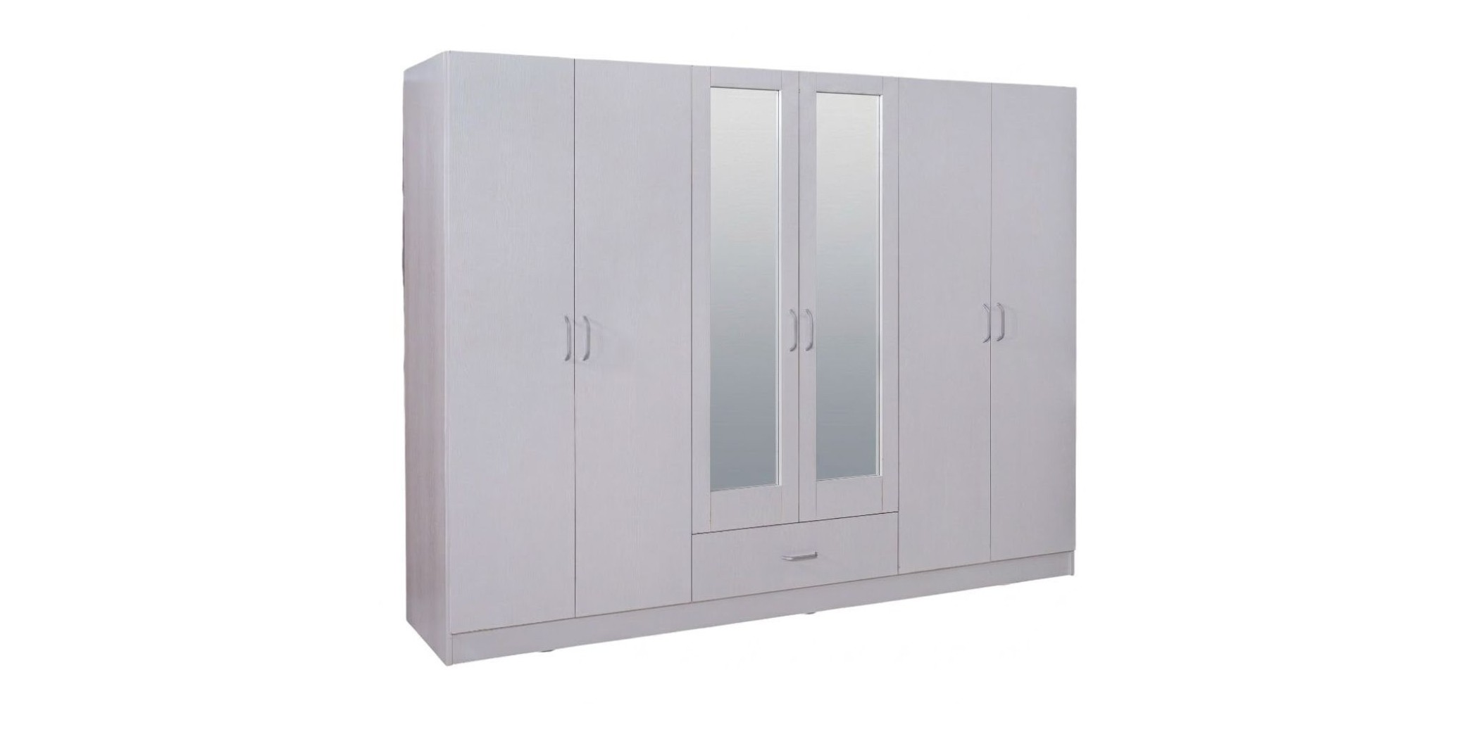 Grace Wardrobe 6 Doors MDF Ash Grey