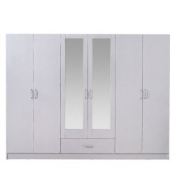 Grace Wardrobe 6 Doors MDF Ash Grey