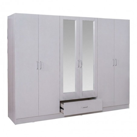 Grace Wardrobe 6 Doors MDF Ash Grey