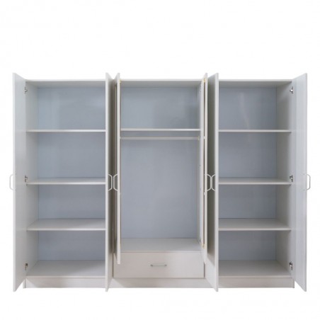 Grace Wardrobe 6 Doors MDF Ash Grey