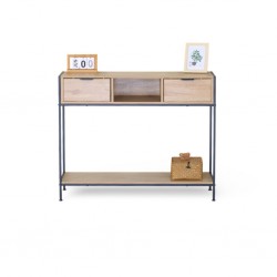 Flood Console With Drawers in Melamine Wild Oak