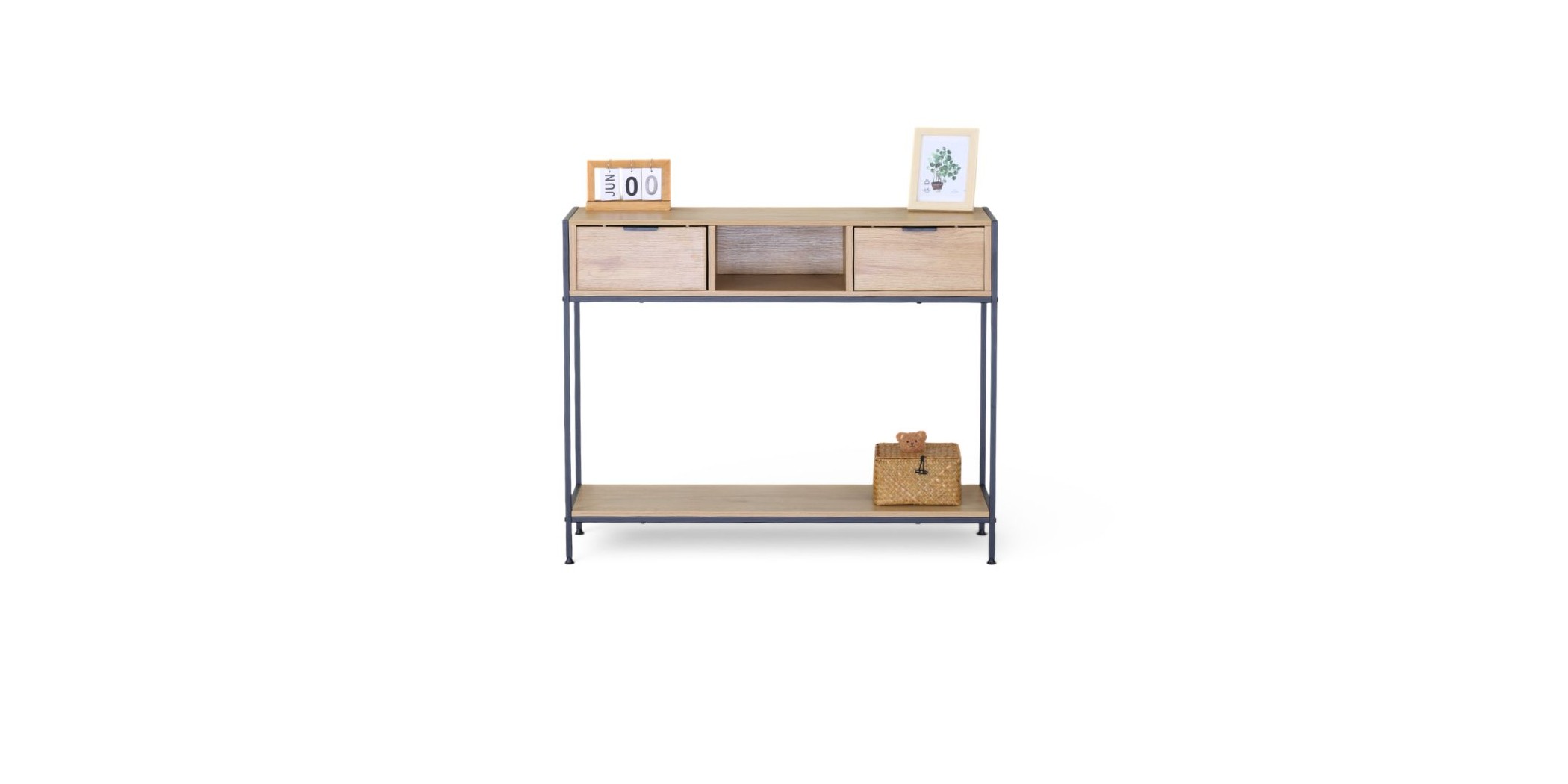 Flood Console With Drawers in Melamine Wild Oak