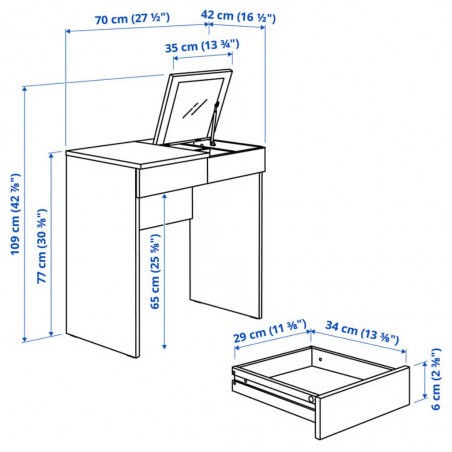 Ikea Brimnes Dressing Table White 90355421