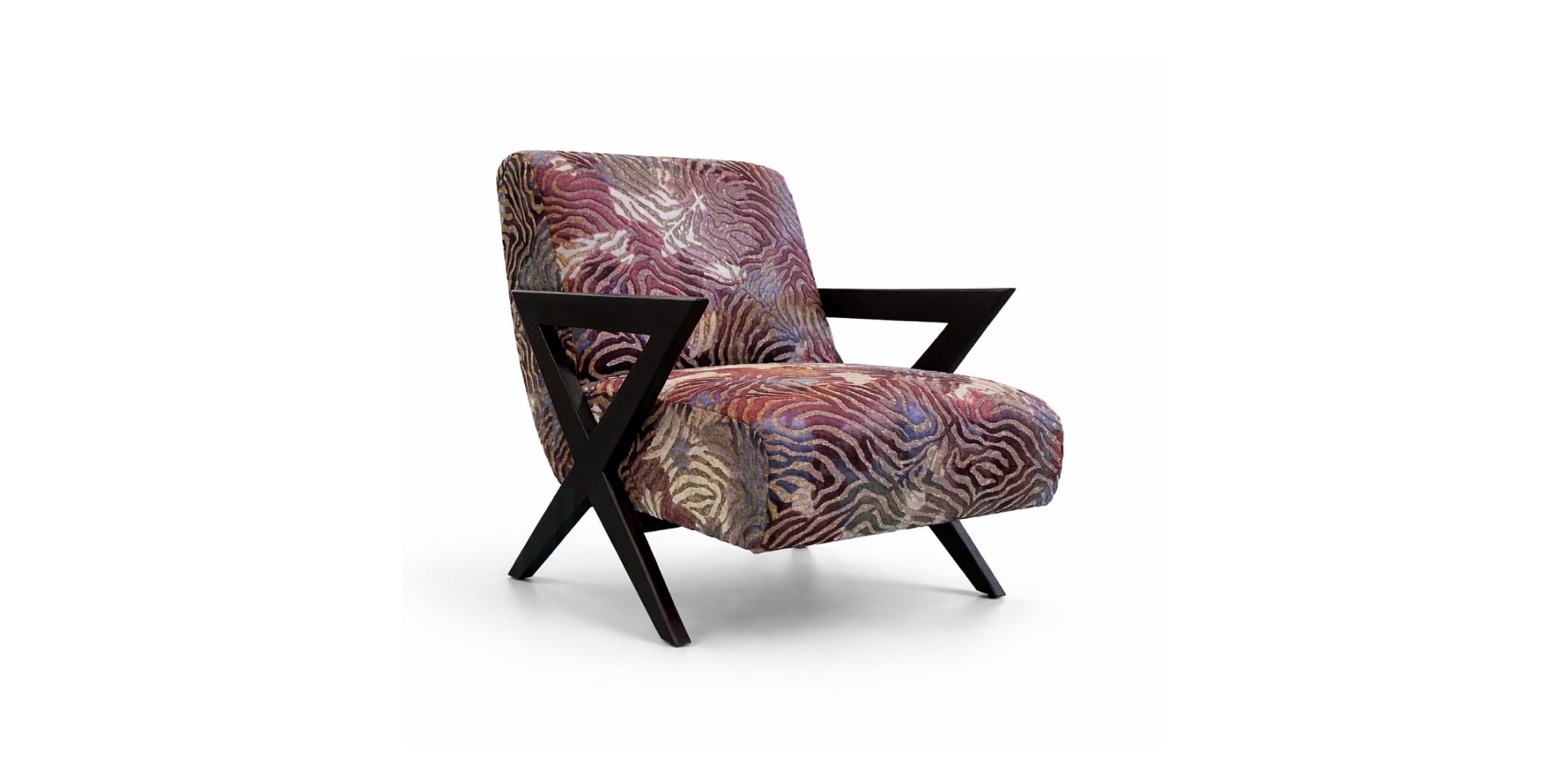 Wave Accent Chair Fabric Purple Aurora
