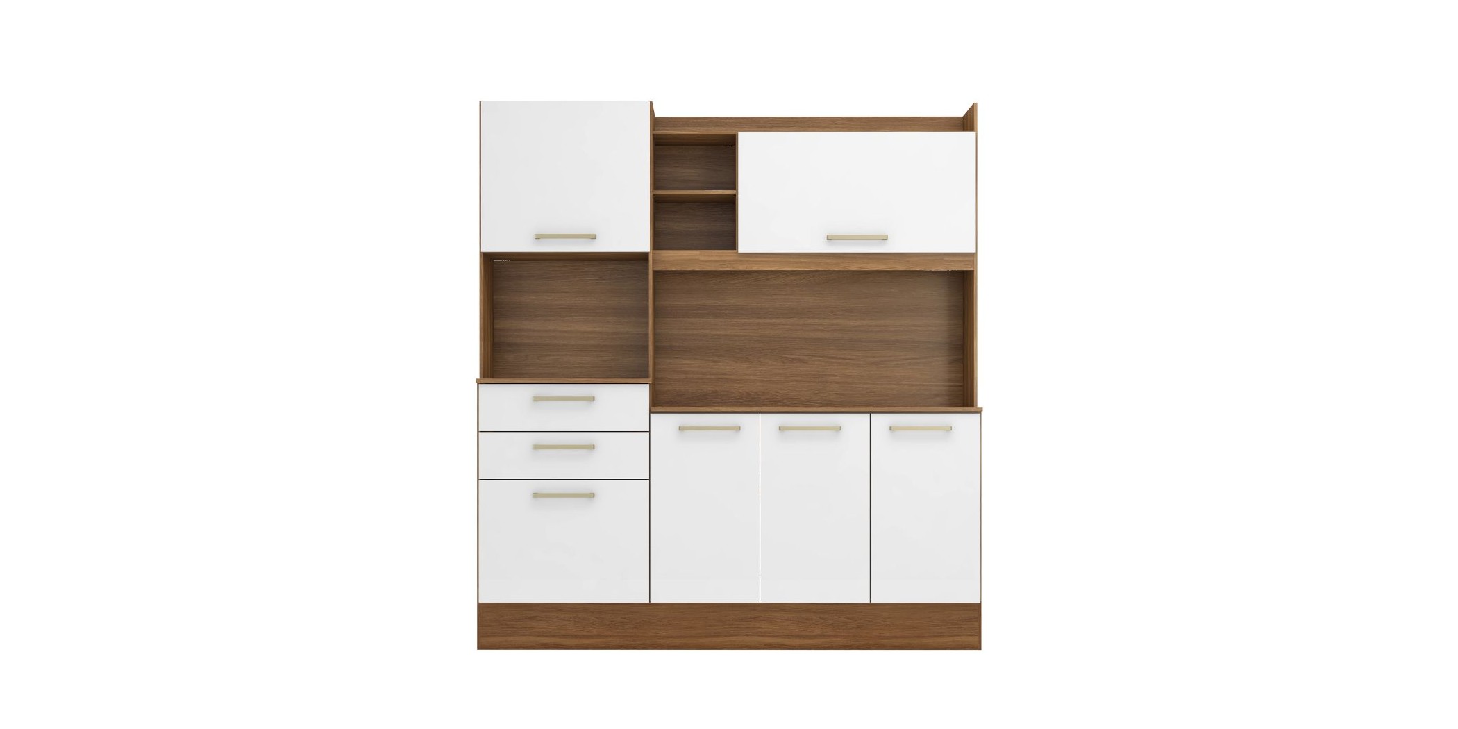 elect Kitchen Cabinet 6 Doors And 2 Drawers Almond /White