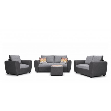 Lisa 3+2+1+FREE OTTOMAN Fabric Dark Grey