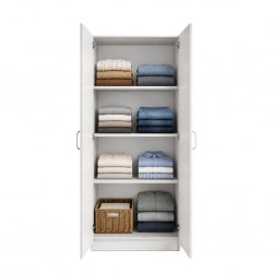 Ace Wardrobe 2 Doors With Shelves MDF Ash Grey
