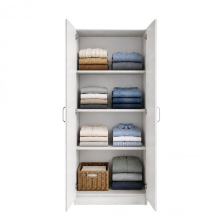 Ace Wardrobe 2 Doors With Shelves MDF Ash Grey