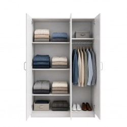 Ace Wardrobe 3 Doors With Shelves MDF Ash Grey